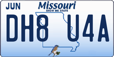 MO license plate DH8U4A