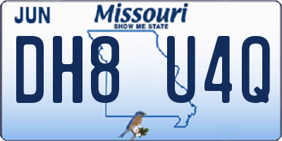 MO license plate DH8U4Q