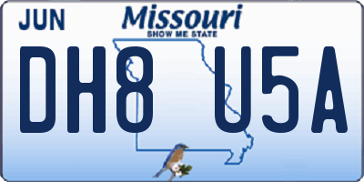MO license plate DH8U5A
