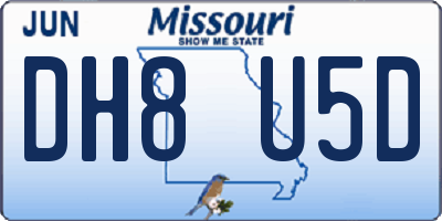 MO license plate DH8U5D