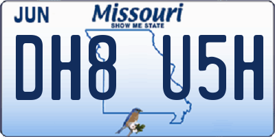 MO license plate DH8U5H