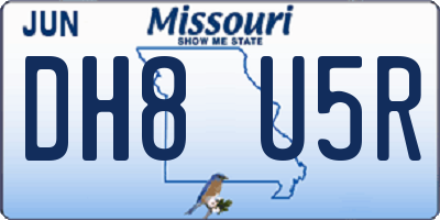 MO license plate DH8U5R