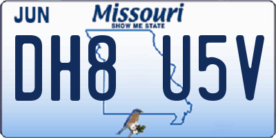 MO license plate DH8U5V