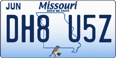 MO license plate DH8U5Z