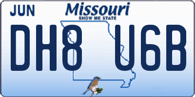 MO license plate DH8U6B
