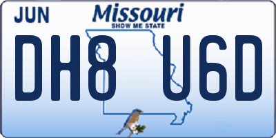 MO license plate DH8U6D