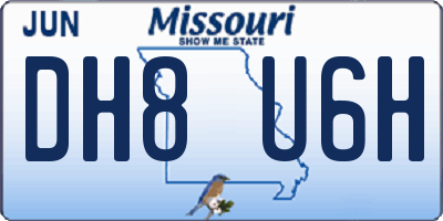 MO license plate DH8U6H