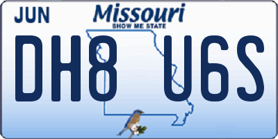 MO license plate DH8U6S