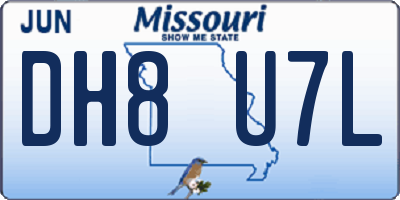 MO license plate DH8U7L