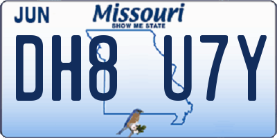 MO license plate DH8U7Y