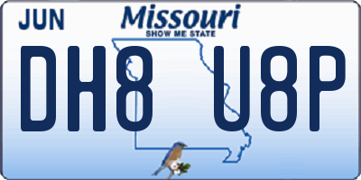 MO license plate DH8U8P