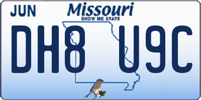 MO license plate DH8U9C