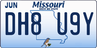 MO license plate DH8U9Y