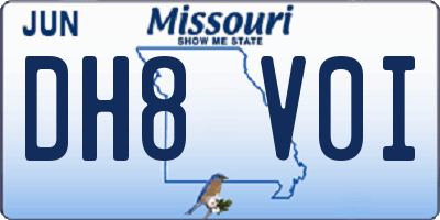 MO license plate DH8V0I