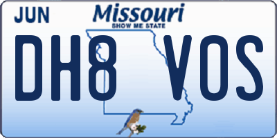 MO license plate DH8V0S