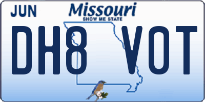 MO license plate DH8V0T