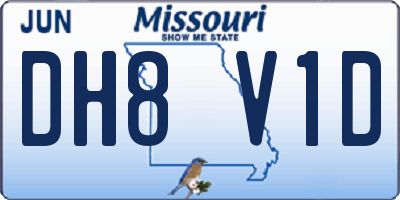 MO license plate DH8V1D