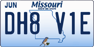 MO license plate DH8V1E