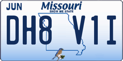 MO license plate DH8V1I