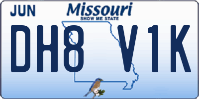 MO license plate DH8V1K