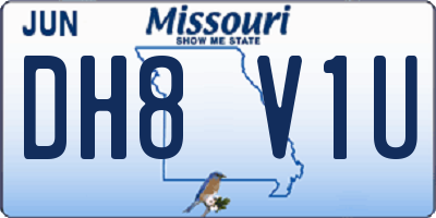 MO license plate DH8V1U
