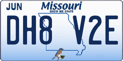 MO license plate DH8V2E