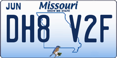 MO license plate DH8V2F