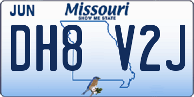 MO license plate DH8V2J