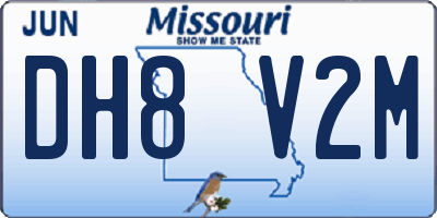 MO license plate DH8V2M
