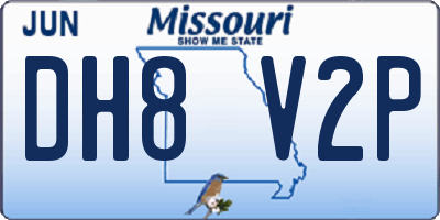MO license plate DH8V2P