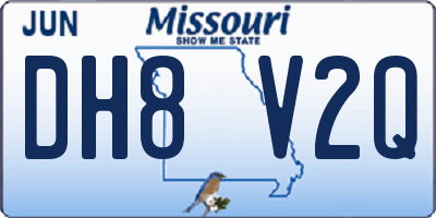 MO license plate DH8V2Q