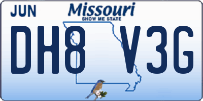 MO license plate DH8V3G