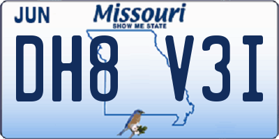 MO license plate DH8V3I