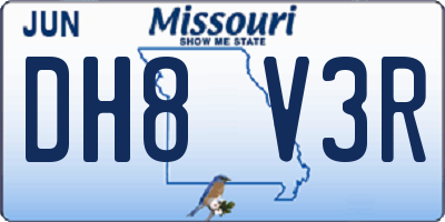 MO license plate DH8V3R