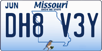 MO license plate DH8V3Y