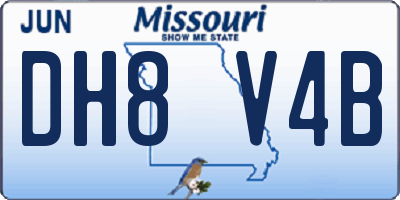MO license plate DH8V4B