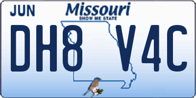 MO license plate DH8V4C