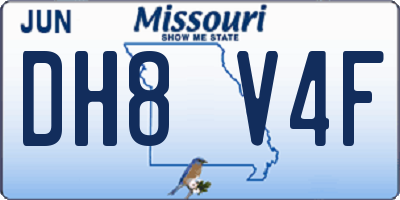 MO license plate DH8V4F