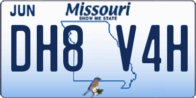 MO license plate DH8V4H