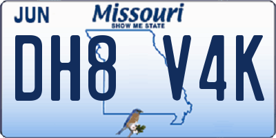 MO license plate DH8V4K