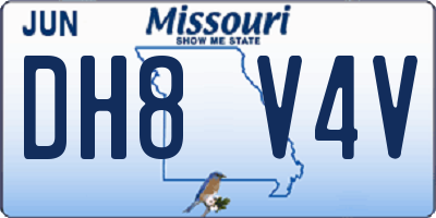 MO license plate DH8V4V