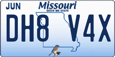 MO license plate DH8V4X