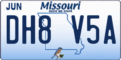 MO license plate DH8V5A