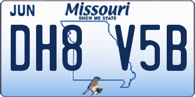 MO license plate DH8V5B