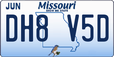 MO license plate DH8V5D
