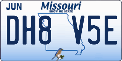MO license plate DH8V5E