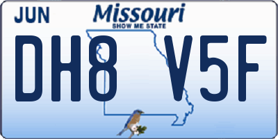 MO license plate DH8V5F