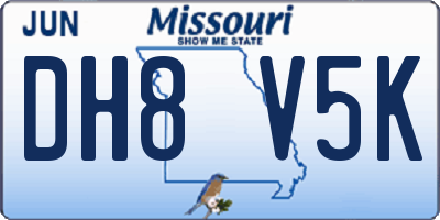MO license plate DH8V5K