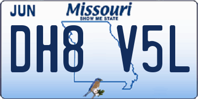 MO license plate DH8V5L