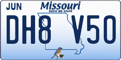 MO license plate DH8V5O